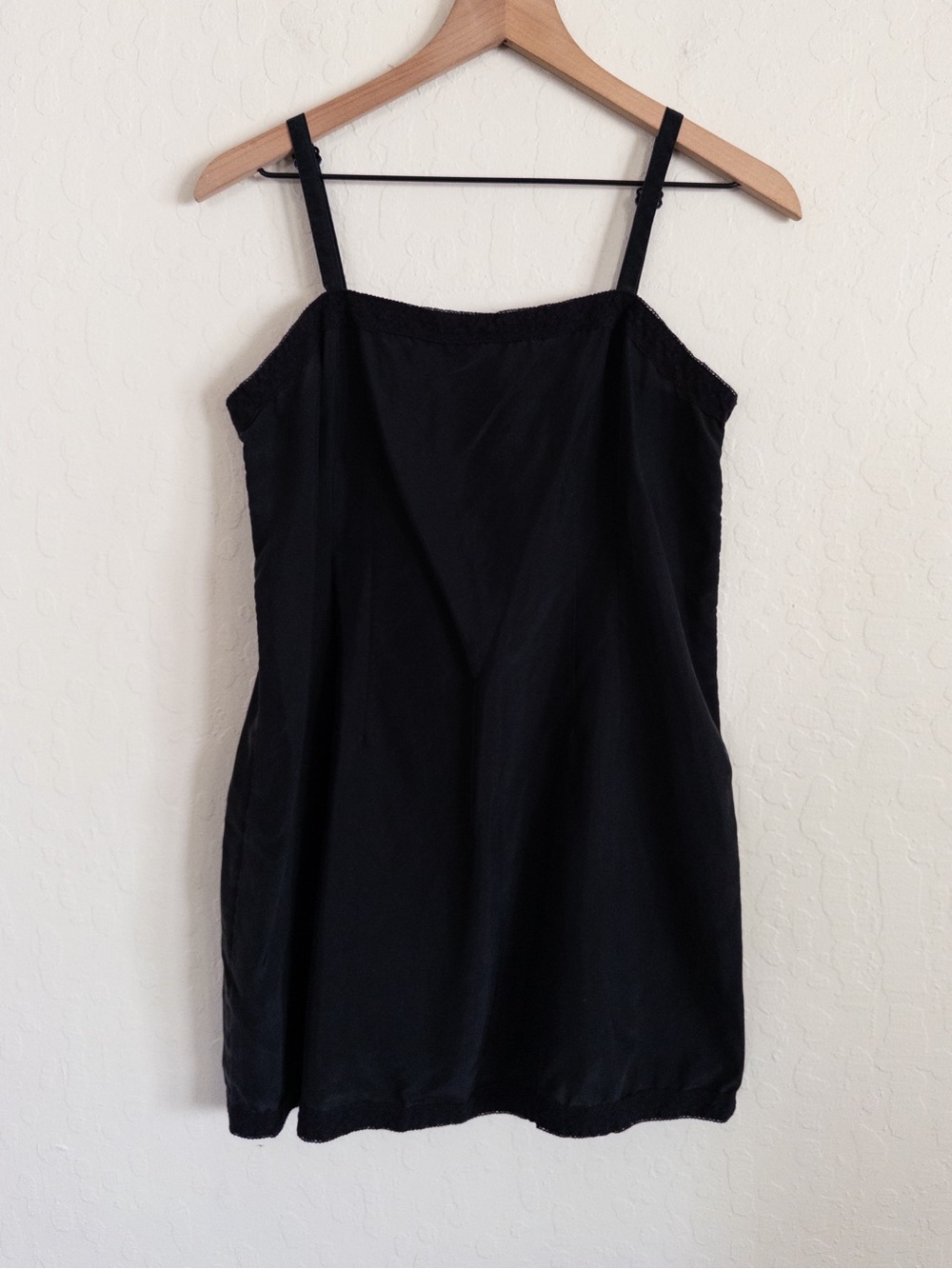 Eileen Fisher 100% Silk Black Camisole Slip Tunic Tank Top Small Minimalist